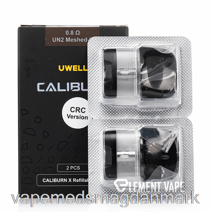 Engangs Vape Danmark Uwell Caliburn X Erstatningspuder 3ml Pod + 0,8ohm Spole